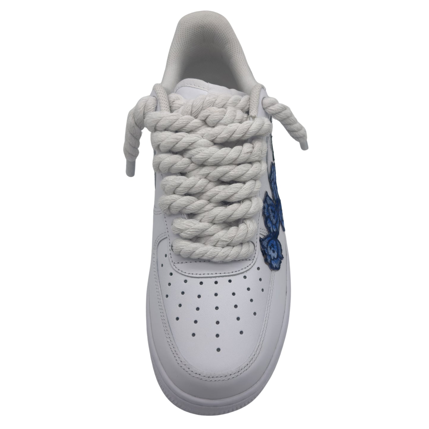 ROPE LACE Air Force 1 Low Custom Rose Triple White - BLUE