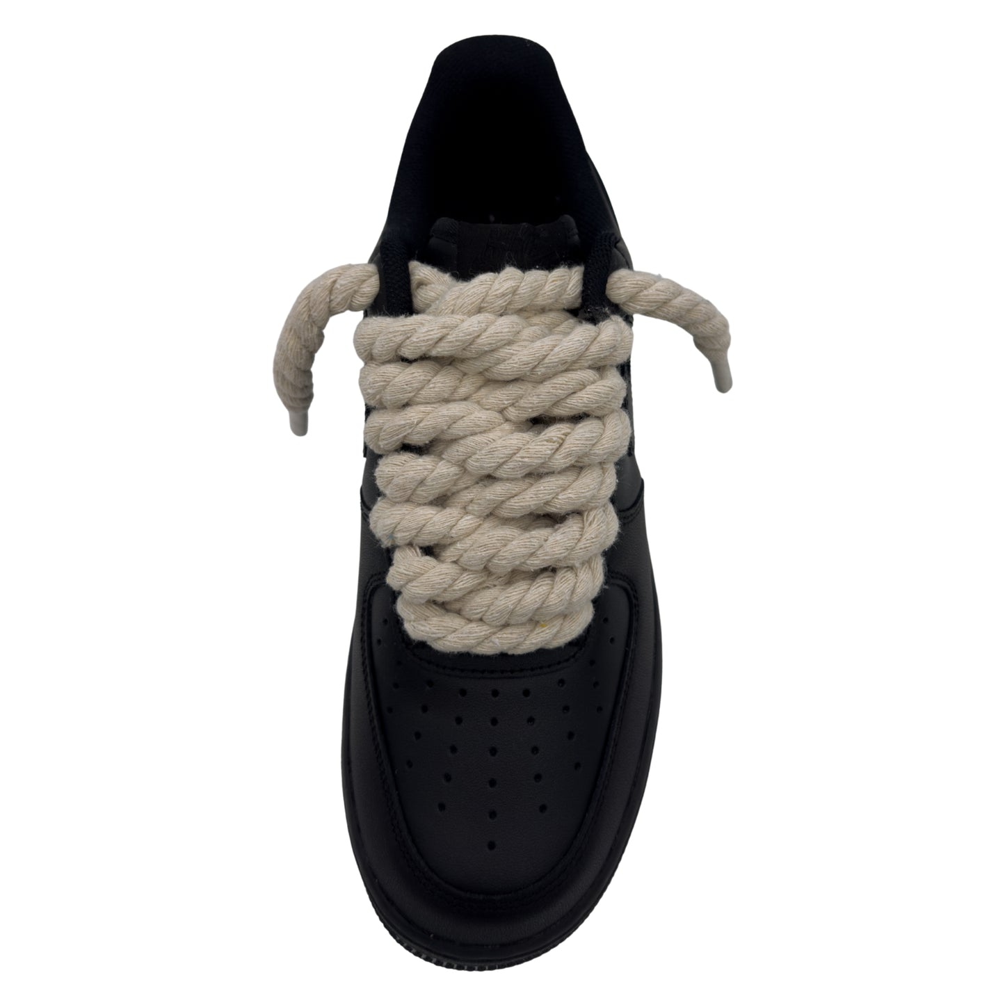 Nike Air Force 1 Low ‘07 Triple Black / Beige Rope Laces