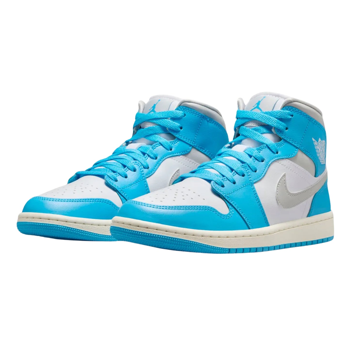 Jordan 1 Mid Dark Powder Blue White Sail Neutral Grey