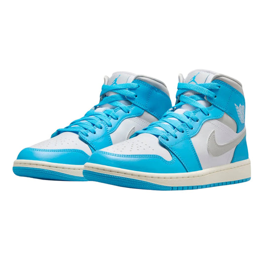 Jordan 1 Mid Dark Powder Blue White Sail Neutral Grey