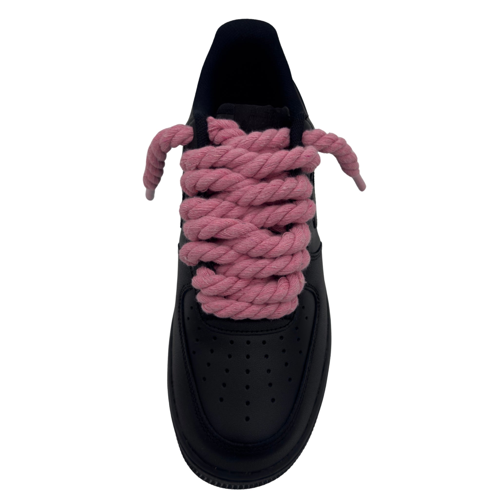 Nike Air Force 1 Low '07 Triple Black / Pink Rope Laces – KAKAS KICKS