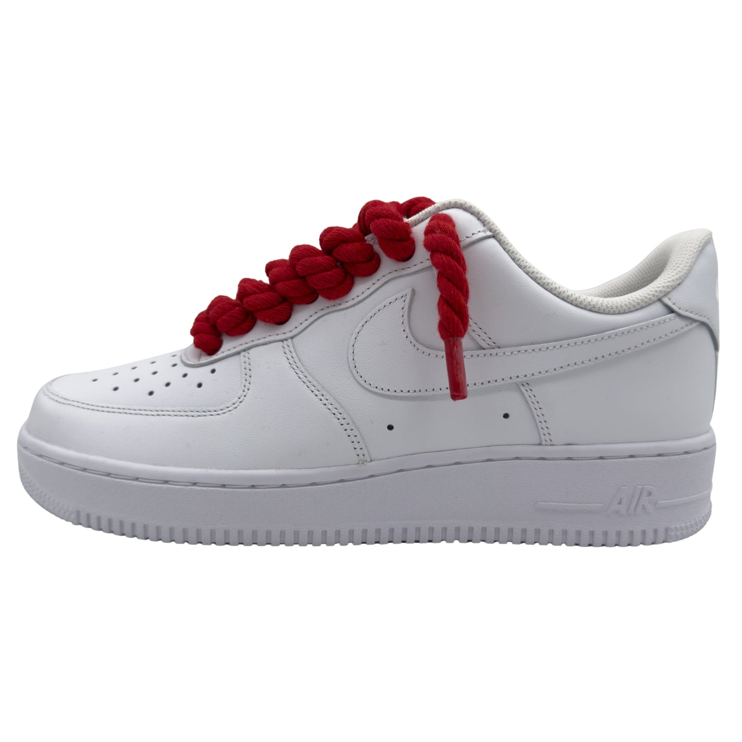 Nike Air Force 1 Low '07 Triple White / Red Rope Laces