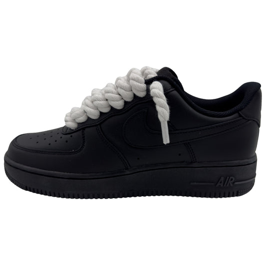Nike Air Force 1 Low '07 Triple Black / White Rope Laces